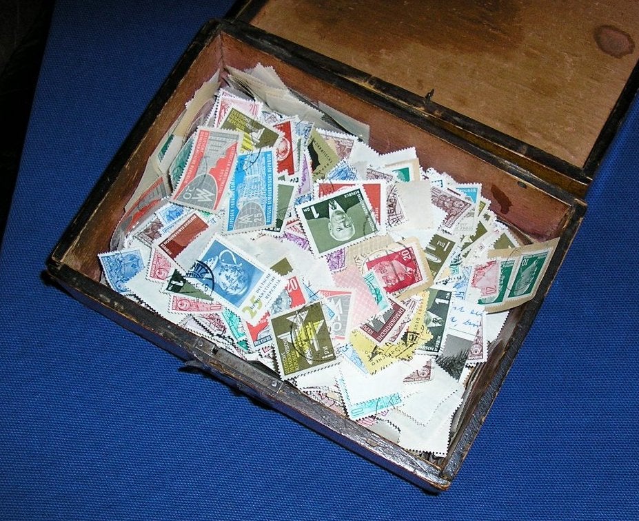 Øvrige lande, stemplet, 4 kasser frimærker