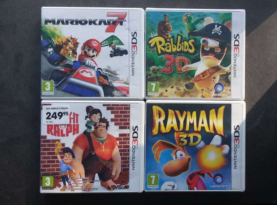 Nintendo 3DS spil - Rayman, Mario Kart, Nintendogs