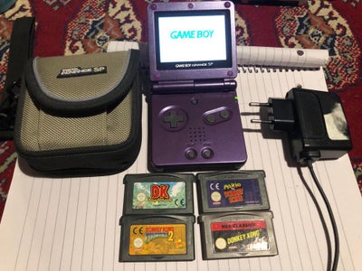 Nintendo Gameboy advance SP, AGS 101 + 4 Donkey Kong Spil, Perfekt, Lilla Donkey KONG Game Boy Advan