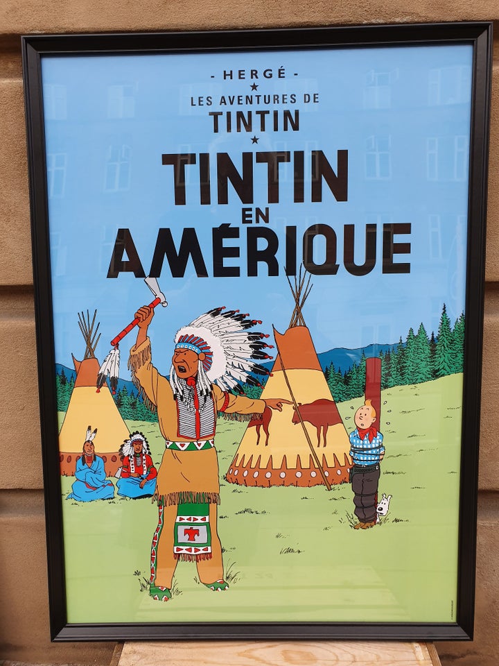 Nye originale Tintin Plakater I sorte trærammer, Herge,