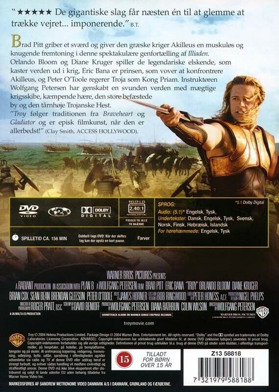 Troja (Troy), instruktør Wolfgang Petersen, DVD