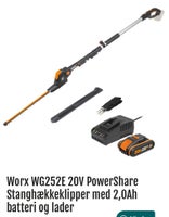 Hækklipper, Worx WG252E akku / batteri drevet hæk-klipper