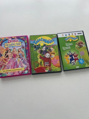 Barbie og Teletubbies, instruktør Div, DVD, familiefilm, 3 dvd’er til de yngste børn.
Sælges samlet.