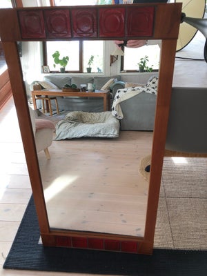 Vægspejl, Gammelt retro spejl med kakler pris 400kr
