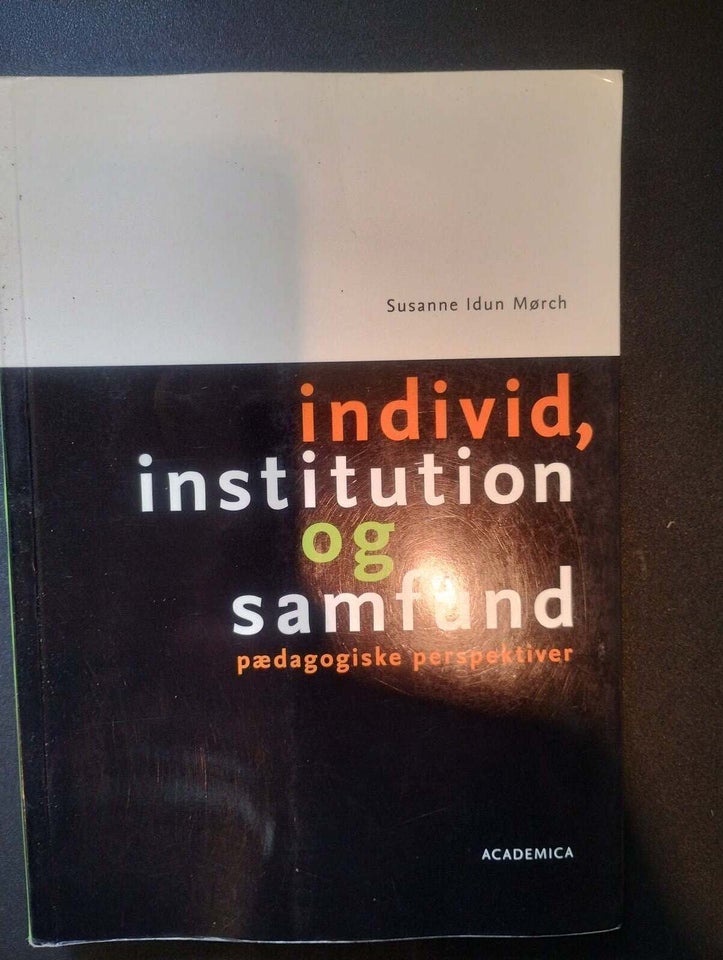 individ institution og samfund, Sussanne idun Mørch