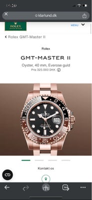 Herreur, Rolex, Verdens billigste Rolex GMT Master 2 
126715CHNR Rootbeer i massiv 18K rose Gold med