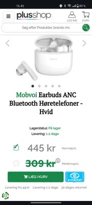 headset hovedtelefoner, Andet mærke, Mobvoi Earbuds ANC, Perfekt, Se oplysninger på billedet