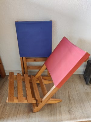 Rød og blå festival stol, 2 fine robuste festival stole / strandstole / klapstole som kan klappes sa