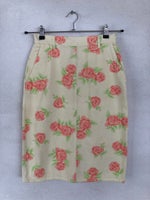 Pencil Skirt med blomster print, str. 36, Vintage