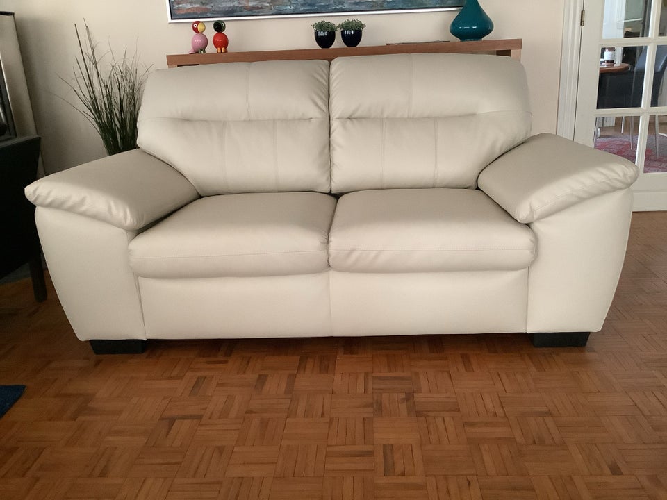 Sofa, læderlook, 2 pers.