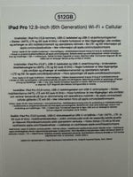 iPad Pro 6, 512 GB, sort