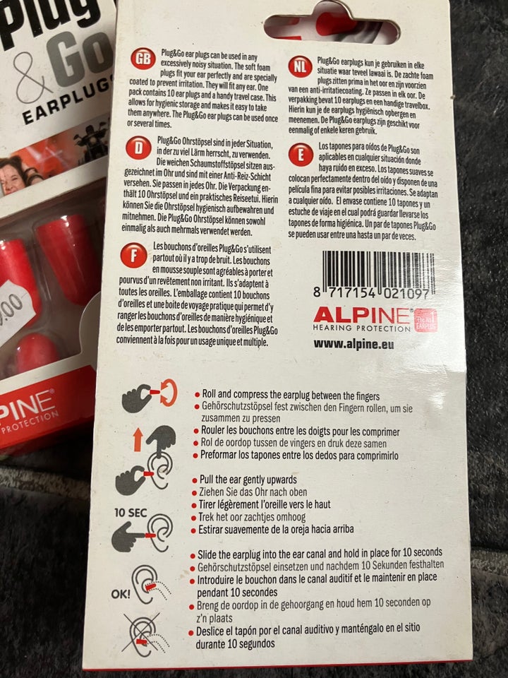 Alpine Ørepropper med holder