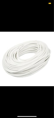Ledning, ** Ledning rund 2 x 0,75 mm² hvid

** 2 x 0,75 mm²

** Sprit ny, aldrig brugt, fejlkøb

** 