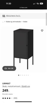 Andet skab, Ikea, ny i æsken
Ny pris 249kr