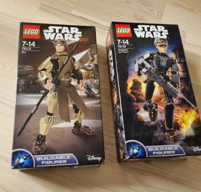 Lego Star Wars, Lego Star Wars.
75119 Sergent Jyn Erso.
75113 Rey.
Begge i ny og uåbnet æske.
Prisen