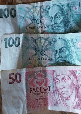 Andet land, sedler, 350, Valuta fra ferie i Tjekkiet 
CZK Koruna 250 i sedler og 100 i mønter byttes
