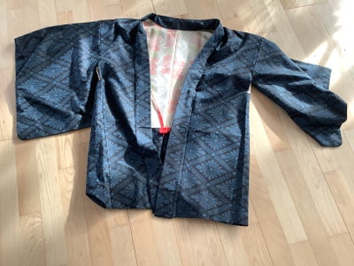 Kimono, Syet i Japan, str. Onesize ,  Blå og sort,  Silke,  Ubrugt, Super flot silkekimino, syet i J