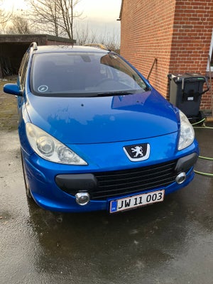 Peugeot 307, Diesel, 2007, km 410000, blåmetal, træk, 5-dørs, st. car., 16" alufælge, Flot velholdt 