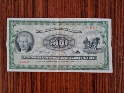 Danmark, sedler, 500, 1963, 500 kr Sedler År 1963 0195639  A0634B