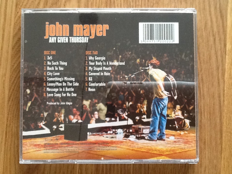 SOLGT!! John Mayer: Any Given Thursday, rock