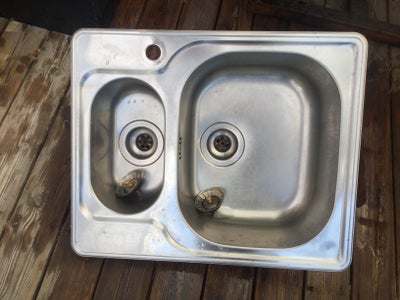 Køkkenvask,  Rustfrit stål, Dobbelt køkkenvask i rustfrit stål