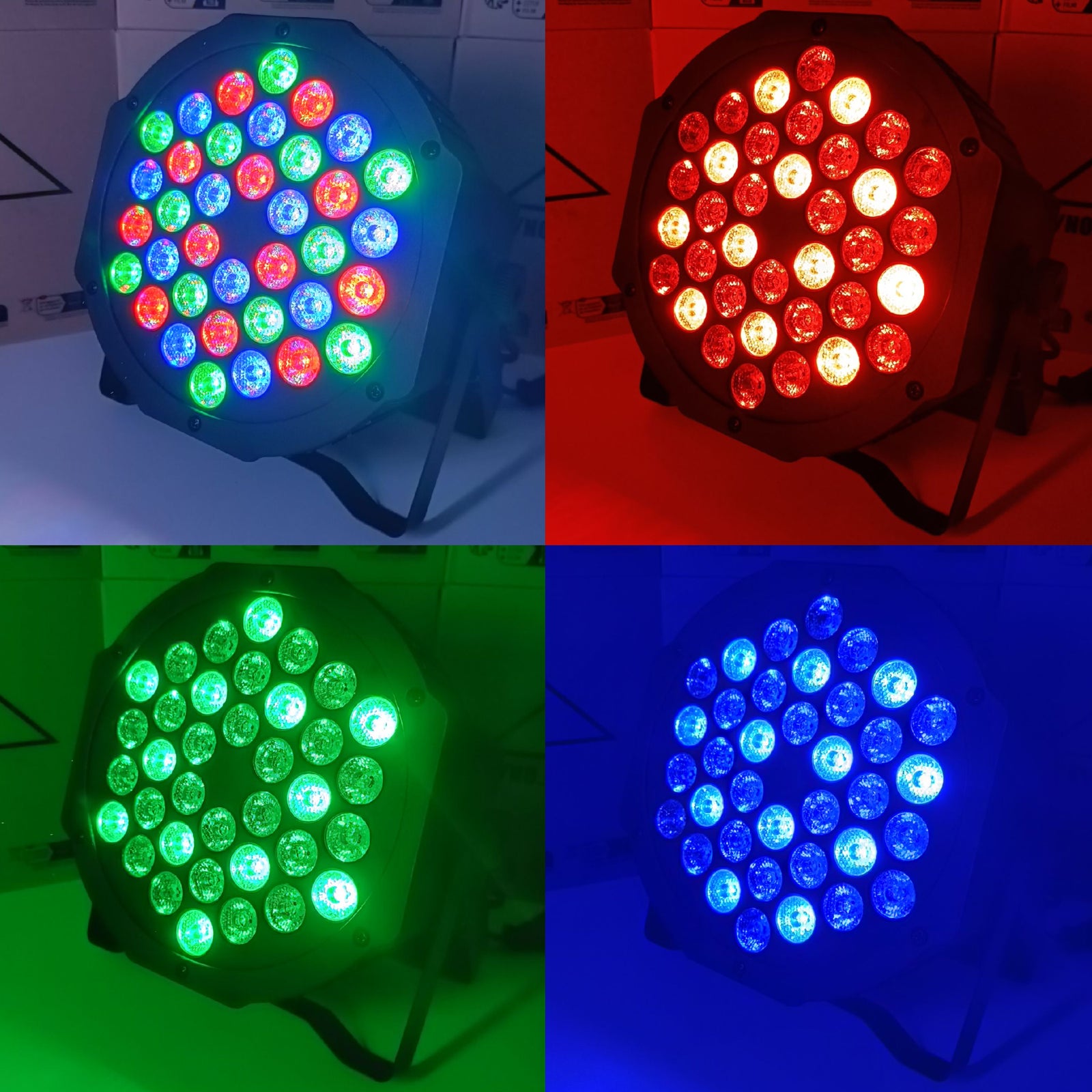 NY! 36 RGB LED Diskolys Lydsensor / DMX512 In-Out
