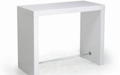 Køkkenbord, b: 60 l: 130, Barbord i Hvid Højglans - 60x130cm H: 105cm