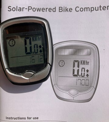 Cykelcomputer, TCM Wireless Bike computer, This solar-powered bicycle computer has all the data in l