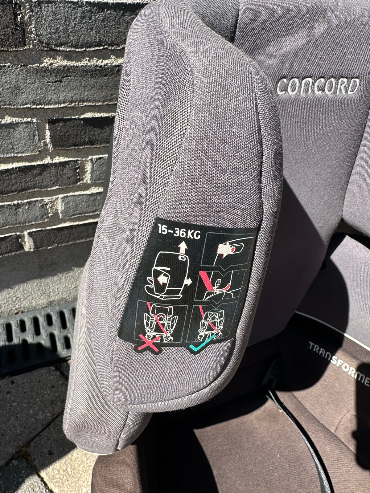 Autostol, op til 36 kg , Concord Transformer Click