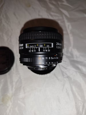 Vidvinkel, Nikon, 24mm F2.8 D, Perfekt, Jeg sælger dette lækre Nikon 24mm f2.8D da det ikke bliver b