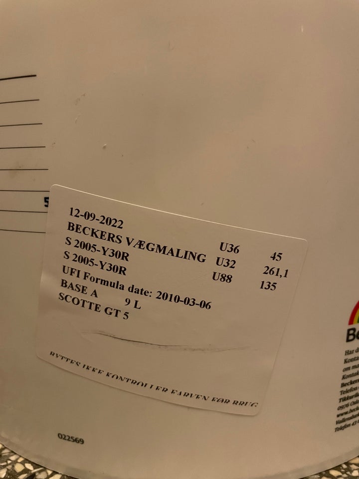 Vægmaling, Beckers/Scotte, 9 liter