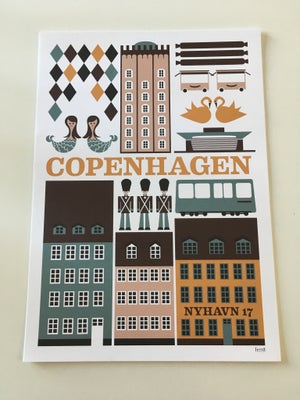 Plakat, Ferm Living, motiv: Copenhagen, Ferm Living Copenhagen plakat uden ramme. 
Ubrugt. 
A3 - 42x