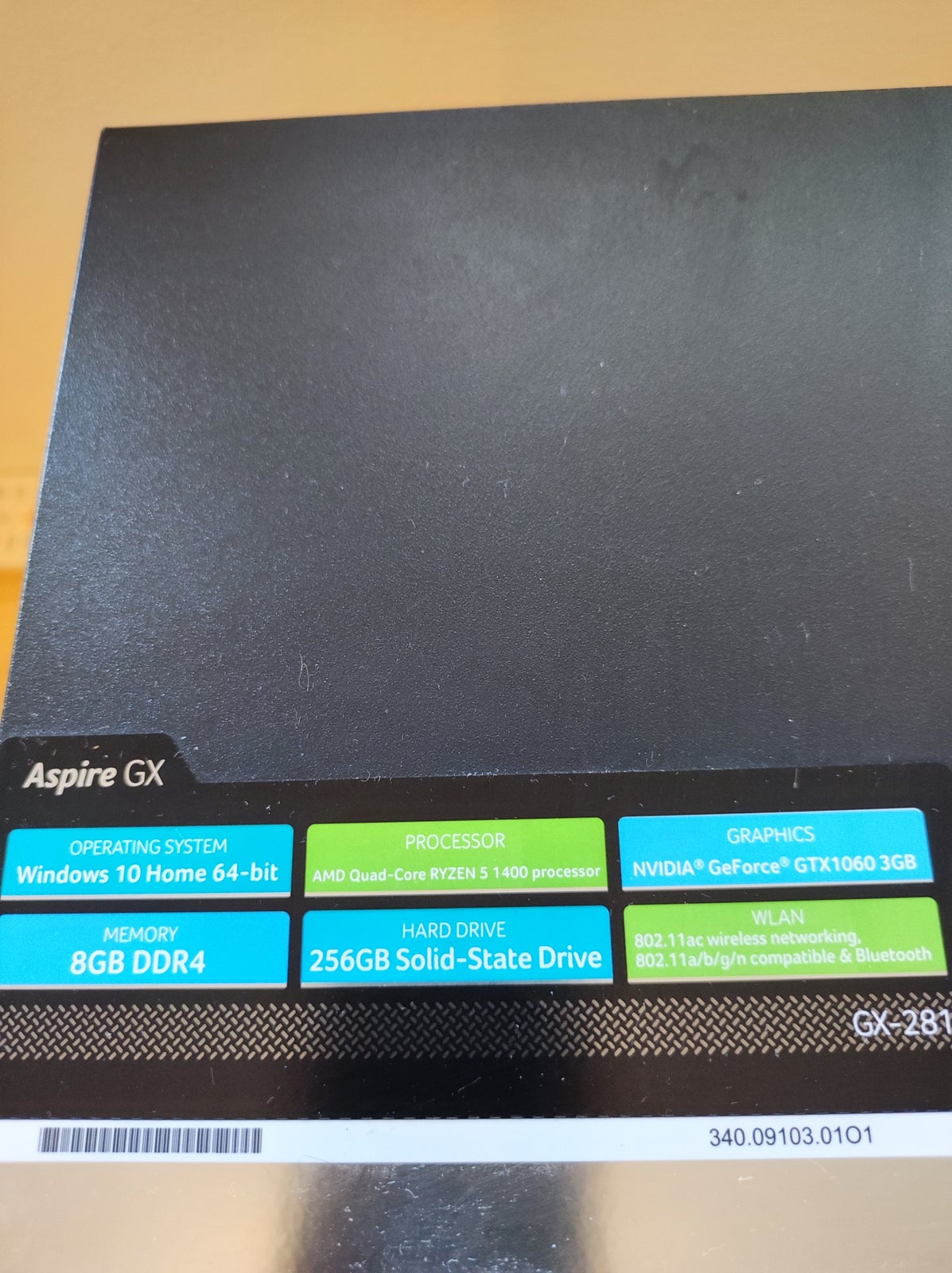 Acer, Aspire GX, AMD Quadcore Ryzen 5 Ghz