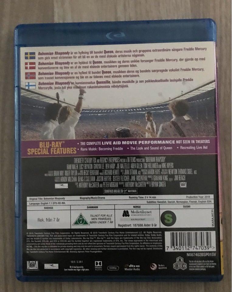 Bohemian Rhapsody , Blu-ray, andet