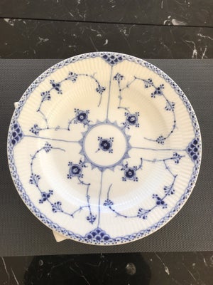 Porcelæn, Tallerken, Royal Copenhagen, 6 stk. musselmalede, halvblonde tallerkner, 25,5 cm i diamete