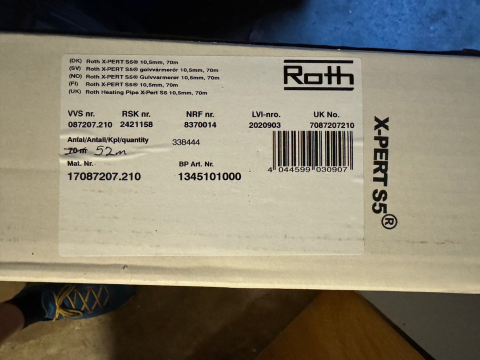 Pexrør og pexfittings, Roth x-pert s5