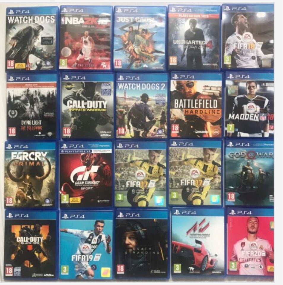Mange forskellige spil, PS4 – dba.dk – Køb og Salg Nyt og Brugt
