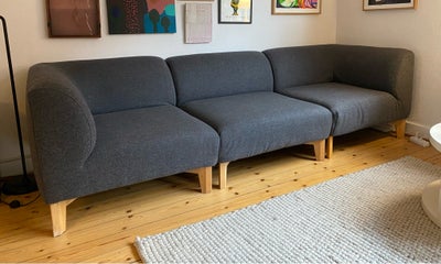 Sofa, stof, 3 pers. , Ilva, Super klassisk og praktisk modulsofa i mørkegrå. Sofaen kan skilles ad i