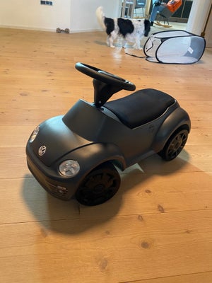 Andet legetøj, Gåbil, Volks Wagen, Gåvogn VW The Beetle mørkegrå. Med polstret sæde og støjsvage hju