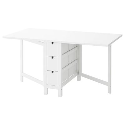 Skrivebord, Ikea, Ikea ‘NORDEN’ klapbord 

Ny pris: 1.899kr 

Der er mange pletter (lyserød tusch), 