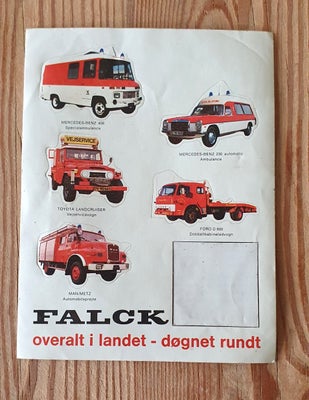 Klistermærker, Falck, ark med køretøjer fra slut 70erne (uden falk)