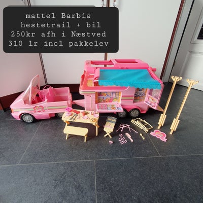 Barbie, Retro vintage  hestetrailer+ bil, Mattel Barbie 
hestetrail + bil
260kr afh i Næstved 
335kr