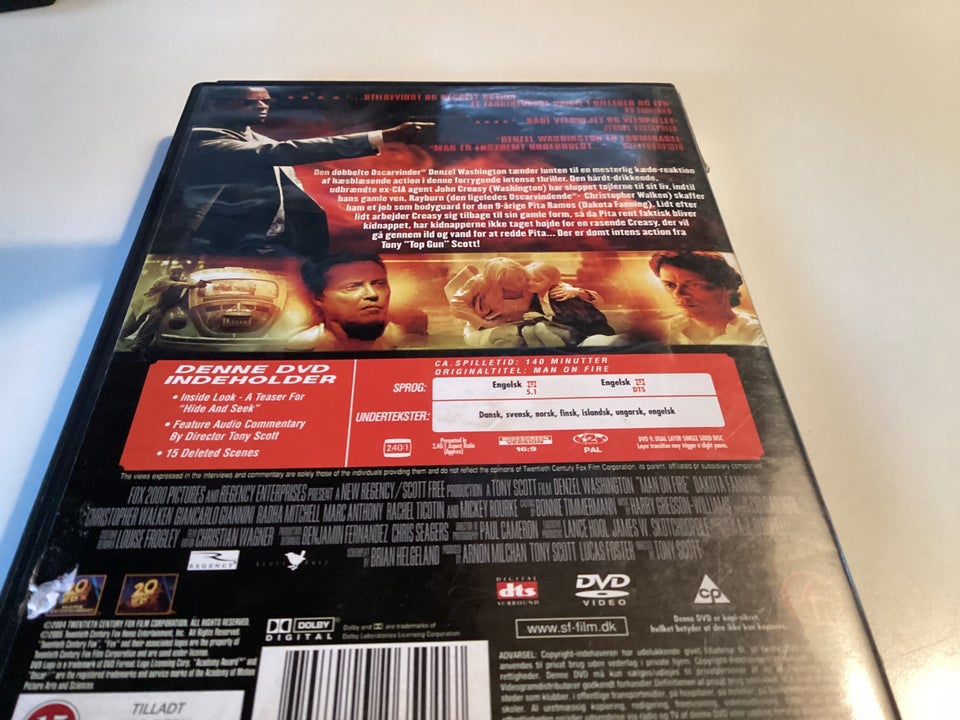 Man on fire , DVD, action