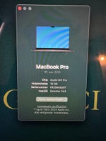 MacBook Pro, MacBook pro 16 M3 Pro , 18 GB ram