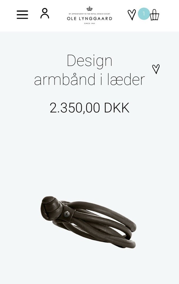 Armbånd, læder, Ole Lynggaard