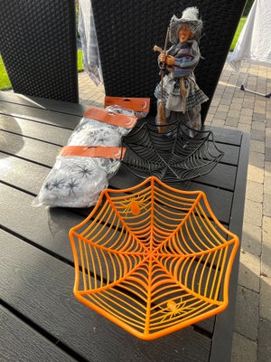 Halloween ting, Halloween edderkoppespind med 6 edderkopper
pr. pose 20 kr. eller samlet 45 kr.
Plas
