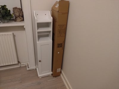 Toiletrulle holder/Badeværelsesmøbel, SoBuy, Rigtig fint badeværelses møbel/skab i hvid laminat med 