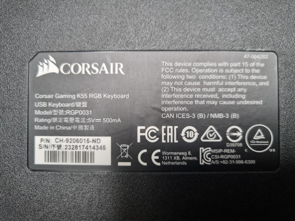 Tastatur, Cosair, K55 RGB