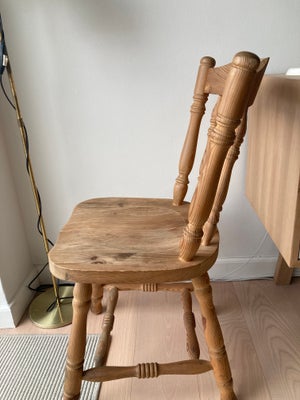 Retro køkkenstol / træstol / krostol / tremmestol, Vintage stol / retro stol fyrretræ, Meget kraftig