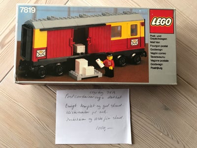Lego Tog, 7819, 7819 legotog . Postcontainervogn dækket. 
Brugt, komplet og god stand. 
Klistermærke